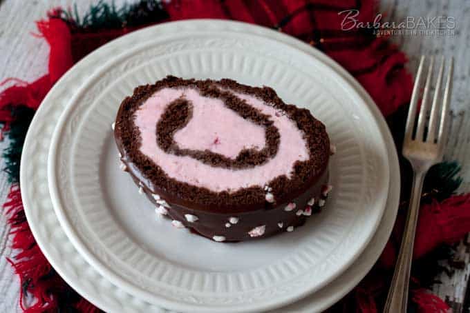 Chocolate Peppermint Ice Cream Cake Roll - Barbara Bakes™